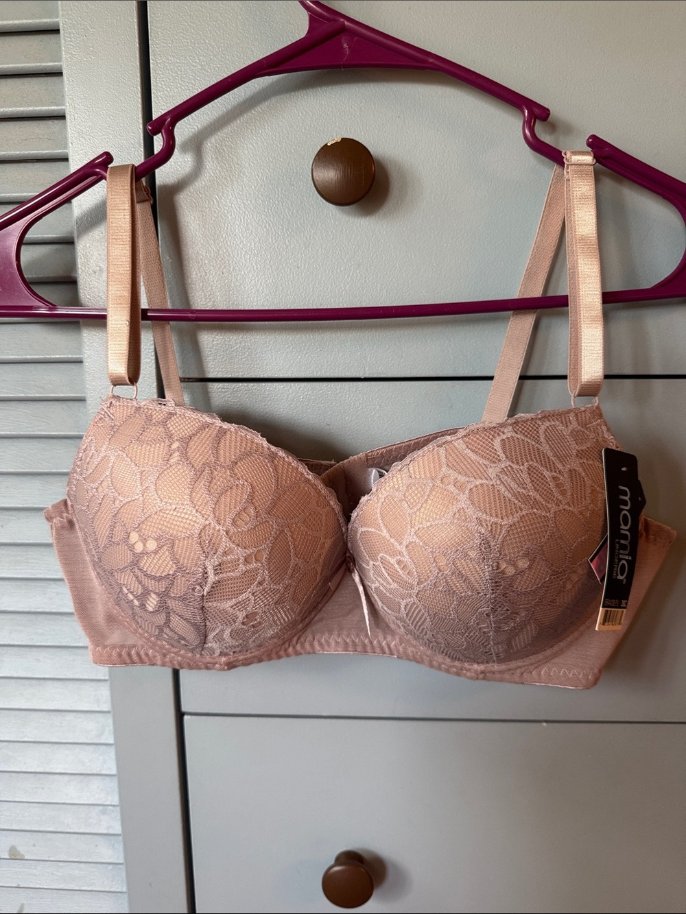 Mamia Lace Underwire Bra in Taupe